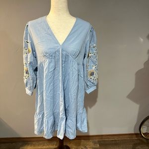 Zara Blue Dress 3/4 Sleeve